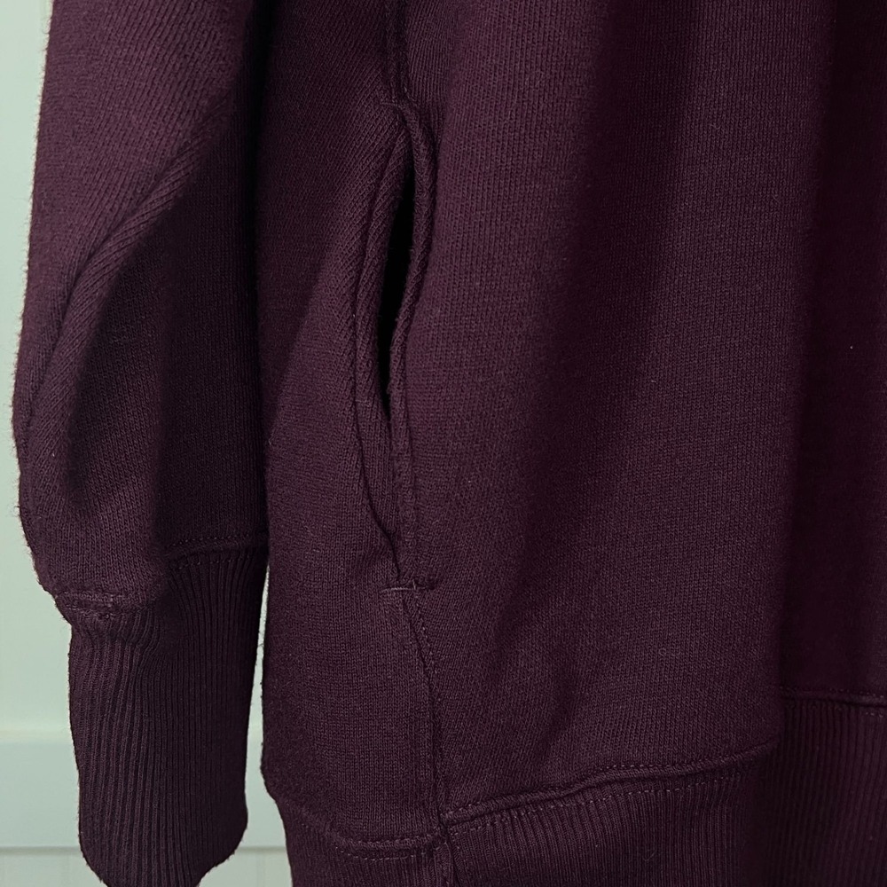 Aerie Roll Neck Sweater XS Burgundy Cabincore Fisherman Cozy Pockets Pullover - Picture 7 of 9